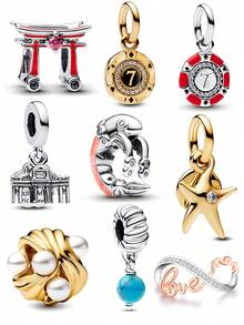 A Fashionable Starfish Pendant, Lucky Chip, Landmark Building, "LOVE MOM" Infinite Eight Character Loop DIY Gift - Multicolor - View 9