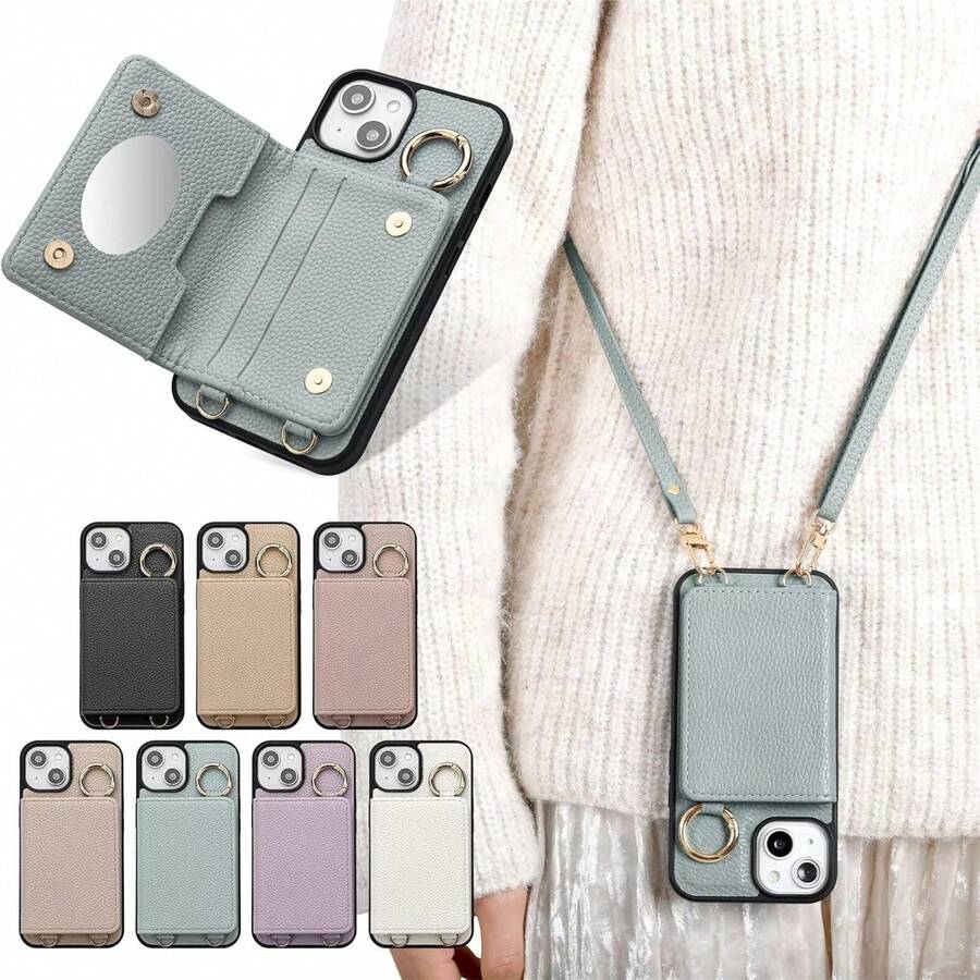 Phone Case Lanyard Phone Case Phone Case Protector With Mirror Anti-Drop And Dirty Exclusive Design Fashion Phone Case Suitable For IPhone 6/7/8/SE2/SE3/11/12/13/14/15/16/17 Pro ,17 Promax