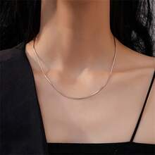 Naszyjnik z łańcuszkiem wężowym ze srebra próby 925 – ultracienki, 1 mm, styl casualowy dla kobiet i dziewcząt, 16/18/20/22/24 cali długości, codzienna elegancja | elegancki design łańcuszka