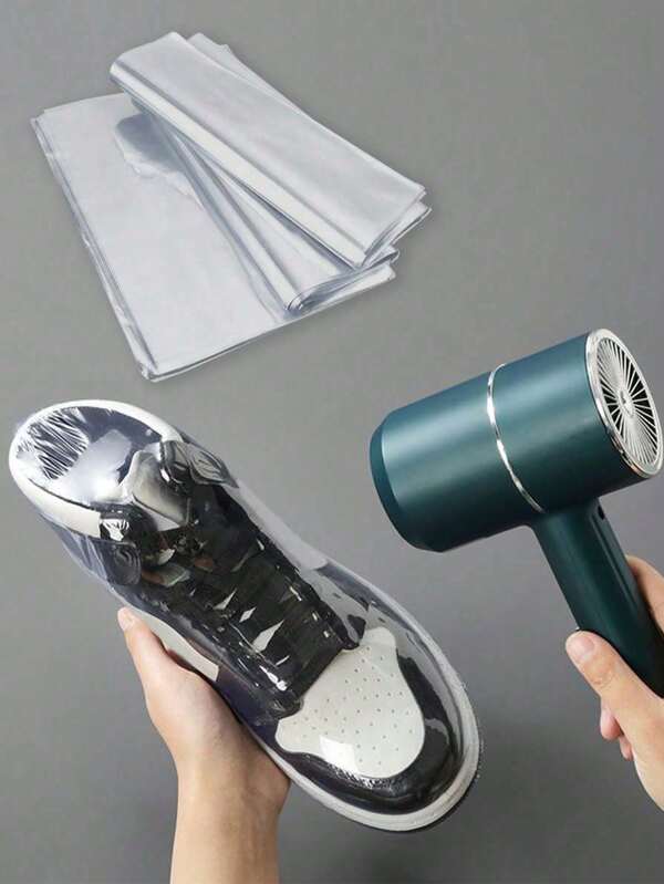 Sacos de envoltório termoencolhíveis, filme plástico retrátil, protetores de sapatos, filme de vedação transparente, saco de filme termoencolhível à prova de poeira, filme plástico retrátil de PVC, protetores de sapatos para proteção, armazenamento, tênis, bolsa de viagem, embalagem, presentes DIY caseiros, bombas de banho, sabonetes adequados para uso diário, viagem e uso doméstico, itens essenciais para viagem