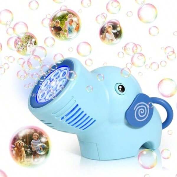 Jouet pistolet à bulles électrique en forme d'éléphant, machine à bulles pour enfants, jeu d'activité extérieure avec bulles, souffleur de savon automatique avec lumière