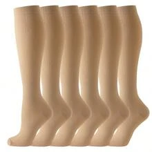 1/6 双装 黑色 米色 白色 蓝色 灰色 运动跑步骑行铜纤维压缩袜 男女通用 女士长袜 跑步支撑 女士运动小腿袜 - 彩色 - 查看 15