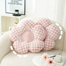 1pc, Soft Flower Plush Chair Cushion & Throw Pillow - Cozy Polyester, Machine Washable, Perfect For Bedroom Sofa Chairs Gifts Birthday Graduation