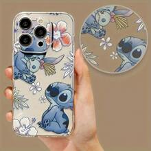 1 Stück lizenzierte, schockresistente und sturzfeste The Stitch Cartoon Handyhülle, kompatibel mit iPhone Modellen 16/15/14/13/12/11/7/8/7Plus/8Plus/Xs Max/Xs/X/Xr, perfekt als Geschenk für Feiertage