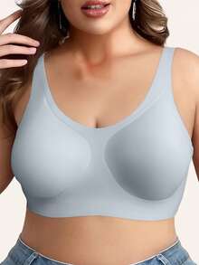 3PCS EssElegance Plus Size Push-Up Seamless Bra - Adjustable Straps & Wire-Free Support For Daily Wear, Ultra-Soft Breathable Fabric - Multicolor - View 5