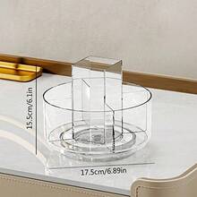 360 Rotating Makeup Organizer Spinning Cosmetic Display Cases With 5 Compartment - 1 - View 6