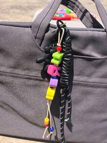 Customizable Acrylic Letter Keychain Balloon Dog Rope Beaded Bag Charm Decoration Pendant Personalized Birthday Gift, Holographic - Acrylic Keychain - View 19