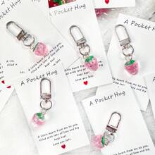 1/5/10pcs Cute Fruit Design Pocket Hug Card Gift Set, Apple/Strawberry/Cherry Shaped Keychain Charm, Backpack Decor, Wedding Party Favors, Encouragement Tokens, Home Decorations, Gifts For Family, Friends, Wedding Guests, Special Birthday, Wedding, Valentine's Day, Graduation, Back To School