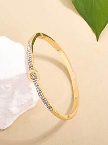 Personalized Fashionable Buckle With Full Glass Stones Bangle Jewelry Girls Bracelet With Happy Design And Simplicity Gift For Party Friend Gift