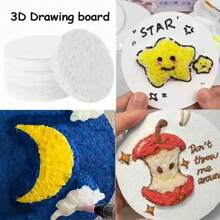 22pcs/10 Sheets 3D YFLLN Magic Fluffy Texture Paper, Plush Texture Art Craft Paper, Luxury Decorative Paper, Suitable For DIY Projects And Creative Design (Expand When Wet), Indoor Outdoor Room Student Classroom Holiday Birthday Gift, Blank Painting Paper With Plush Texture, 20 Sheets (10 Round 3.93 Inch X 3.93 Inch, 10 Square 4.33 Inch X 2.75 Inch)