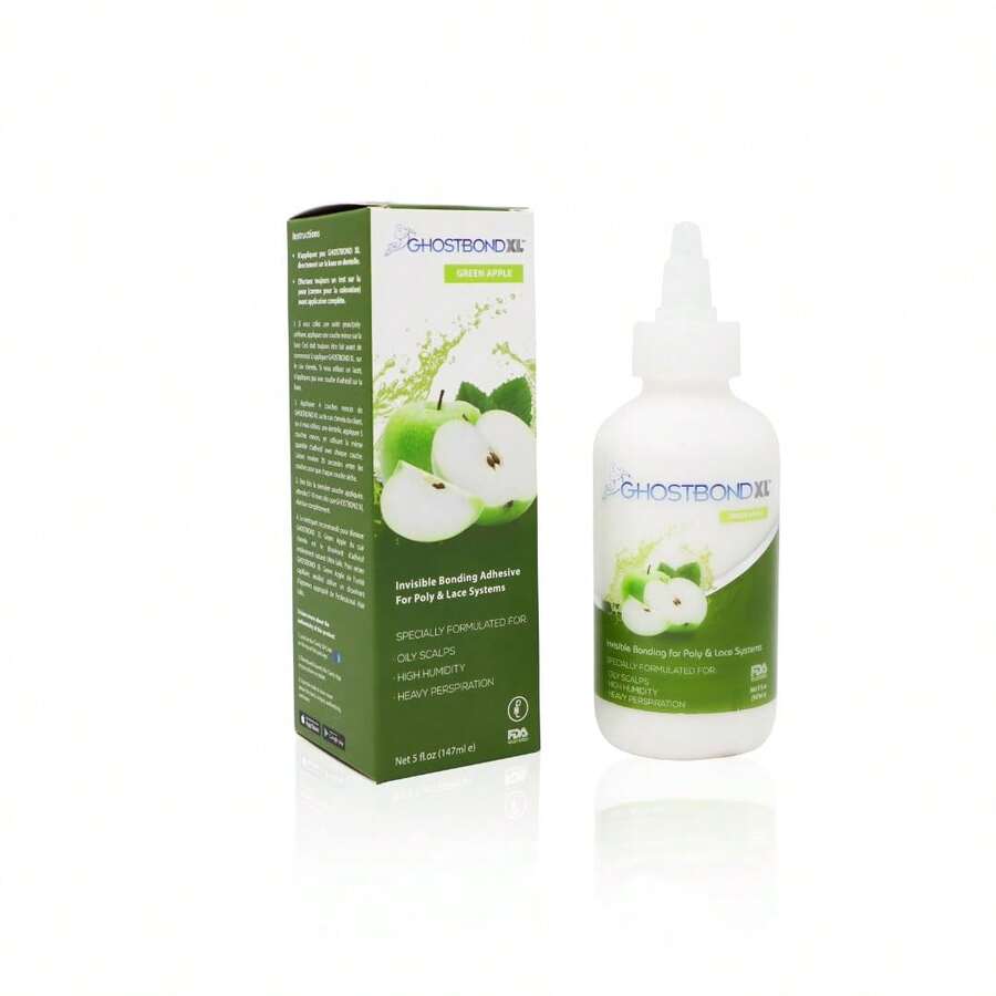 GHOSTBOND XL Hair Replacement Adhesive 1.3oz- Invisible Wig Bonding Glue: Water &Amp; Oil-Resistant, , Light Hold For Secure And Natural-Looking Poly And Lace Hairpiece, Wigs &Amp; Toupee Systems - Green Apple - View 1