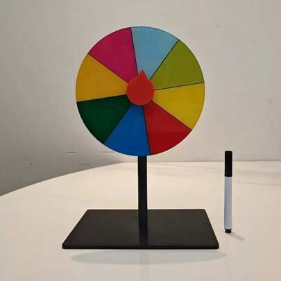 1 pieza Rueda giratoria de sorteo con sistema educativo, juego de actividad, ruleta de borrado en la mesa
