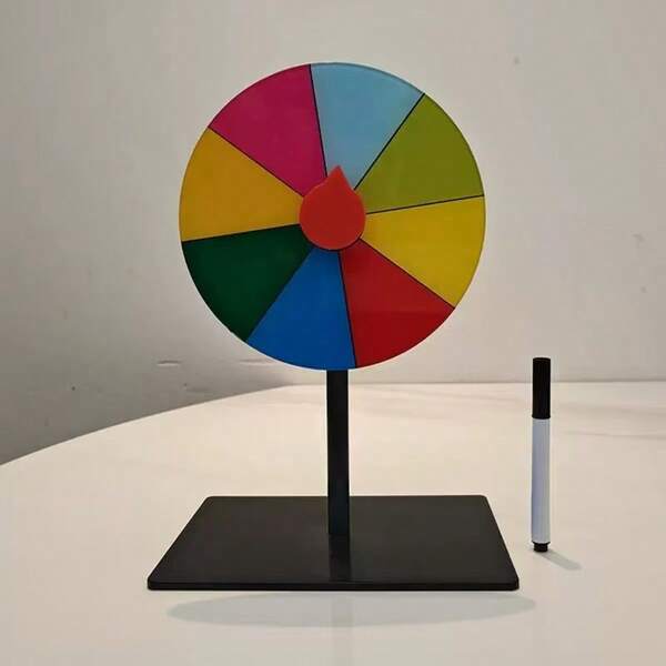 1 pieza Rueda giratoria de sorteo con sistema educativo, juego de actividad, ruleta de borrado en la mesa