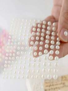 165/330 Stücke selbstklebende Kunstperlaufkleber - 3mm/4mm/5mm/6mm, 165 Stücke/Blatt, für Heimwerker Bastelarbeiten, Heimdekoration, Beauty Nail Art, Make-up Accessoire, Dekoration Weihnachtsgeschenke