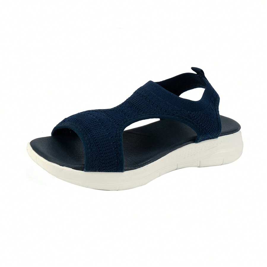 Women's Low Wedge Sandals Casual Hollow Out Sandals Lightweight Slip On Walking Shoes