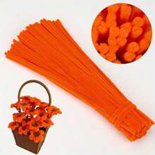 Paquete de valor de 100 piezas de limpiapipas de tela flexible de colores surtidos para suministros de manualidades y decoraciones caseras, juego de torsión con dos opciones de color, kits de flores de limpiapipas