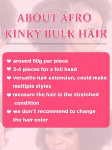 [Brazilian Remy Hair] Natural Color 100% Brazilian Remy Hair Afro Kinky Curly Bulk Human Hair For Braiding 1 Bundle 50g/Pc No Weft For Women - S33 - View 9