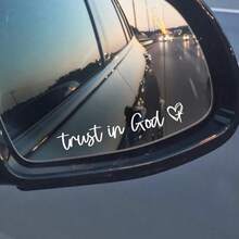 3X Drive Safe We Love You Rearview Mirror Decal, Car Mirrors Sticker, Car Stickers Women, I Love You Drive Safe Mirror Sticker - Trust In God - View 2