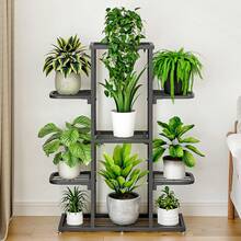 Plant Stand, 5-Tier/7-Tier Metal Indoor Flower Rack, Non-Slip Waterproof Corner Flower Holder For Patio, Garden, Living Room, Bedroom, Balcony - màu đen - Xem 7