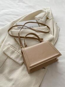 2025时尚小方形手提包，百搭优质单肩斜挎包 - 卡其色 - 查看 6