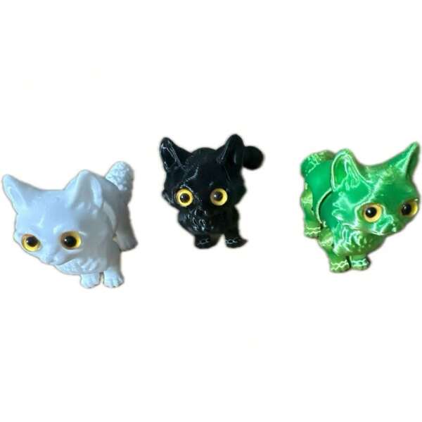 1pc 3D Printed Cat Creative Action Figure Toy, Full Articulation, Ornament3D Printed Fidget Toy,3D Printed Fidget Toy, Cat Animal Model Figurines,Desk Ornaments,Halloween Christmas Gifts