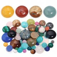 paquete de 5 piezas/10 piezas de cabuchones de piedras preciosas redondas naturales, surtido aleatorio de piedras sueltas de varios tamaños, decoración de joyería vintage elegante de jade/ágata hecha a mano, adecuado para collares, anillos, pulseras y accesorios