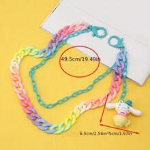 Sanrio 1pc Colorful Double-Layer Waist Chain - Dopamine Style, Cute Character Pendant, Waist Chain Accessory, Suitable For Everyday Wear, Street Decoration