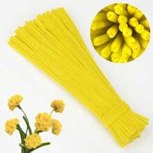 Paquete de valor de 100 piezas de limpiapipas de tela flexible de colores surtidos para suministros de manualidades y decoraciones caseras, juego de torsión con dos opciones de color, kits de flores de limpiapipas