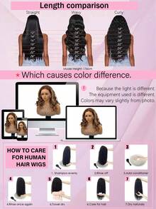 MECRY 真人前发假发 6-36 英寸蕾丝前发假发 13x4 13*6 4*4 5*5 和 13*1 黑色波浪蕾丝前发假发 真人前发 200% 密度 13x4 蕾丝前发假发 真人前发预拔 适用于 13*1 短发假发 - S4/27 - 查看 12