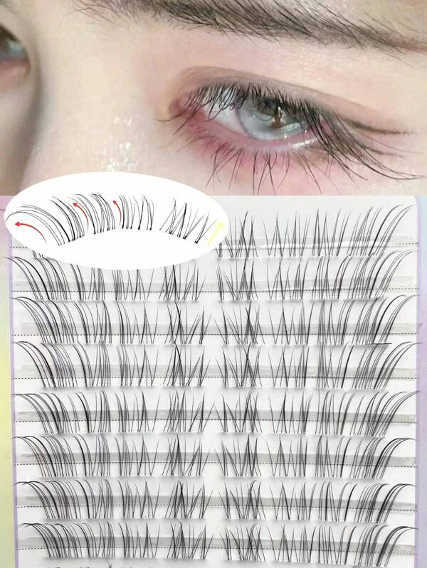 80 piezas de pestañas postizas suaves y curvadas para bebé, extensión de pestañas transparente y natural con aspecto esponjoso