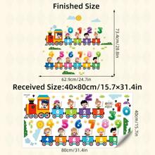 1pc Kids Room Arabic Number Animal & Letter Wall Sticker | Cartoon Locomotive Peel And Stick Wall Decal, Nursery School Decor