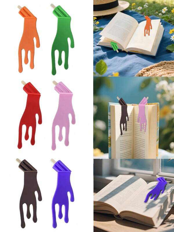 1pc-Bookmark, Ice Cream Bookmark, Summer-Style Bookmarks, Back-To-Calssroom Party, Novel Summer Ice Cream Melting Shape Creative Silicone Book Page Marking Bookmarks, A Creative Gift For Book Fans And Ice Cream Lovers, Adding Color To Your Beloved Books, Suitable For Any Books, Notebooks, Students, Office Workers, Men And Women,School Supplies,Back To School