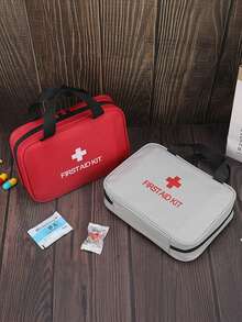 1pc Portable Medical Bag, Waterproof Emergency First Aid Kit, Medicine Storage Pouch For Travel, Outdoor, Pandemic Prevention - Multicolor - View 1