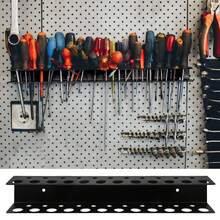 1 件重型壁挂式工具整理器，黑色金属螺丝刀架，带多个插槽 - 适用于车库、厨房和浴室存储，包括安装螺丝、实用架 - 彩色 - 查看 7