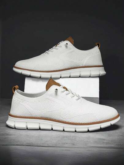 Casual Home | Men's Fashion Sneakers - Breathable Fabric Upper, MD Sole, Round Toe Lace-Up Casual Sports Shoes, Suitable For All Seasons 2000s Style Valentine's Day Ideas