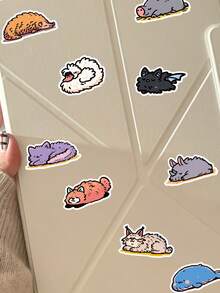 SCXXBSW 50pcs Comfortable Cartoon Animals Sleeping Cartoon Graffiti Stickers Decorative Water Cups Notebook Luggage Waterproof Stickers - متعدد الألوان - مشاهدة 8