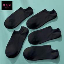 Kit 12 Pairs Short Ankle Socks / Invisible Sock Cotton Spring / Autumn - 黑色 - 查看 1