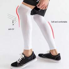 2 Stücke Atmungsaktive UV-Schutz Beinbezüge, Eisseide atmungsaktiv schnelltrocknende Laufsport Leggings mit UV-Schutz