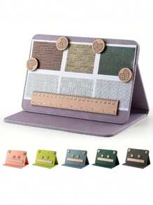 Kreativer faltbarer Strickvorlagenhalter - mehrfarbig - geeignet für Strick- und Häkelbegeisterte - für den Heim- und Studioeinsatz - das perfekte Geschenk für Bastelfans, faltbarer Strickvorlagenhalter mit magnetischem Lineal und Holzkreis, ideal für Perlen- und Schmuckherstellung, inklusive herzförmiger Holzdekorationschips