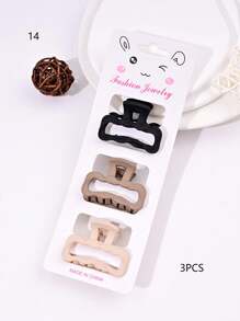 3PCS Solid Color Casual Retro ABS Plastic Women's Hair Clips, Bow, Flower, Cloud Shape, Front Bangs & Ponytail, Suitable For All Seasons Hair Claw Claw Clips Hair Jaw Clip Hair Clamps