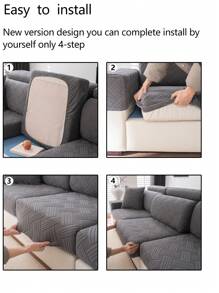 1 pieza Funda elástica para sofá, funda de asiento completa antideslizante para sofá, aplicable para sofá de 1/2/3/4 plazas, sofá en forma de L, funda ajustable, lavable a máquina, apta para mascotas, decoración para dormitorio, oficina, sala de estar - Gris claro