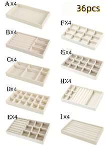 36 de tave pentru bijuterii din catifea, organizator de bijuterii de mare capacitate cu compartimente separate, suport de afișare stivuibil pentru cercei, coliere, brățări, inele, agrafe de păr, bentițe de păr etc. Organizator de depozitare pentru femei, articole esențiale de călătorie, cadou pentru tată