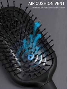 1 件带手柄的顺发刷，带按摩功能的摩丝卷发梳，适合所有头发的发刷，带尼龙梳齿的顺发刷，男女通用的发梳，护发，女孩的礼物（黑色），刷子，发刷，边刷，刷头发，发梳，梳头发，顺发刷，球刷，迷你发刷，发刷套装，木梳 - 黑色 - 查看 3