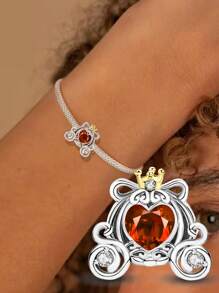1 PIEZA 925 Plata de ley corona con diseño de vid de amor y calabaza para ajustar a brazaletes y pulseras mujer, accesorio de joyería DIY y decoración para combinar con atuendos diarios, decoración para niñas