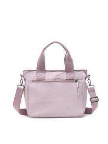 [Women's Shoulder Bag] Water-Repellent, Multi-Pocket, Lightweight And Compact, Can Be Worn Crossbody Or Carried By Hand, For Everyday Use, Commuting, And Travel, Convenient Storage, 3-Way Bag - 淡紫色 - 查看 6