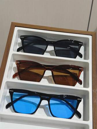 3 piezas gafas de moda con montura de ojo de gato para hombres, adecuadas para actividades al aire libre como ciclismo, playa, fiesta, campamento, estilo callejero, parejas