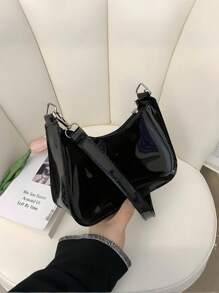Bolso de hombro de mujer de moda de PVC transparente para uso diario, bolso de hombro transparente, bolso transparente aprobado para estadios, monedero transparente para conciertos, eventos deportivos, festivales, impermeable, a prueba de arena, bolso transparente para playa, deportes, picnic, meriendas para mujeres