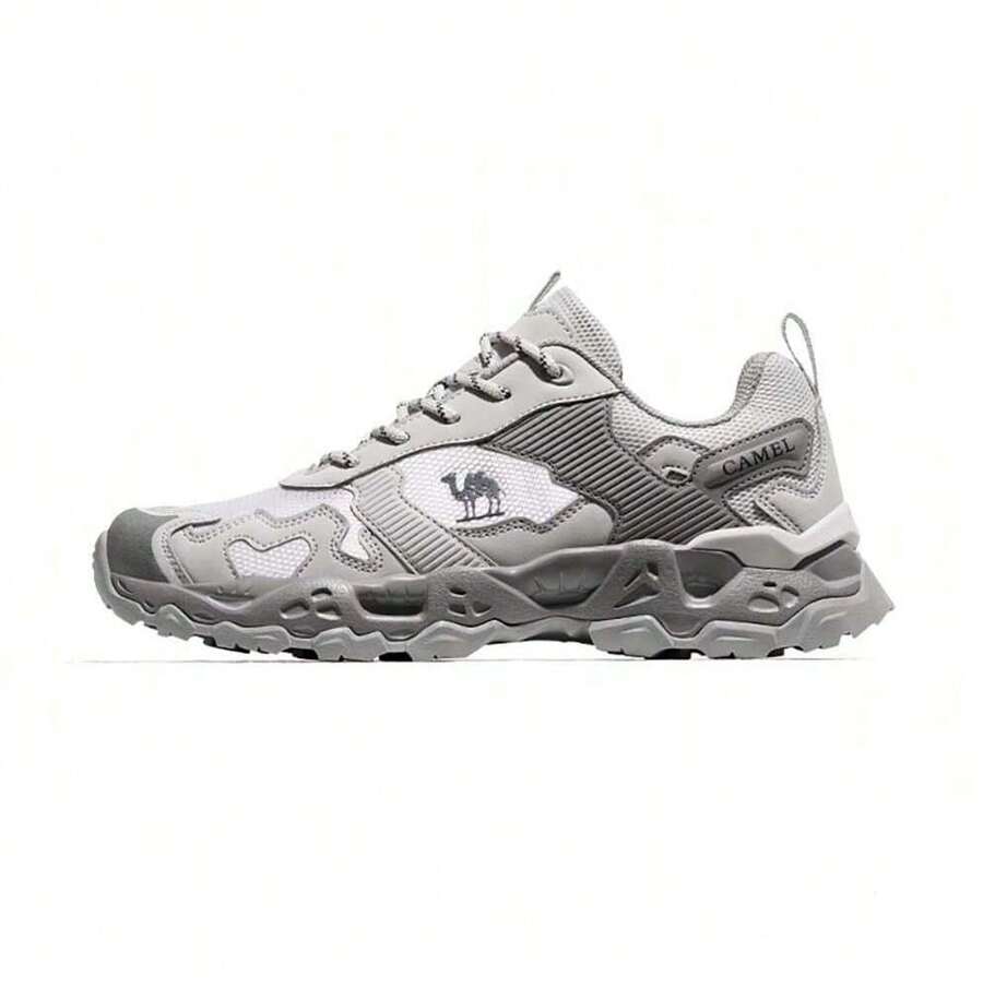 CAMEL CROWN 男士越野徒步鞋夏季新款登山鞋防滑耐磨运动徒步鞋 - 淺灰 - 查看 1
