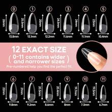 UNA GELLA 6 In 1 Gel Nail Glue For Clear Acrylic Nails Tips, 15ml Long Lasting Super Strong Brush Nail Glue For Base Coat, Clear Fake Nails, And Soft Gel Tips Lamp Curing Needed UV - A2-Almond Medium Full - 查看 7