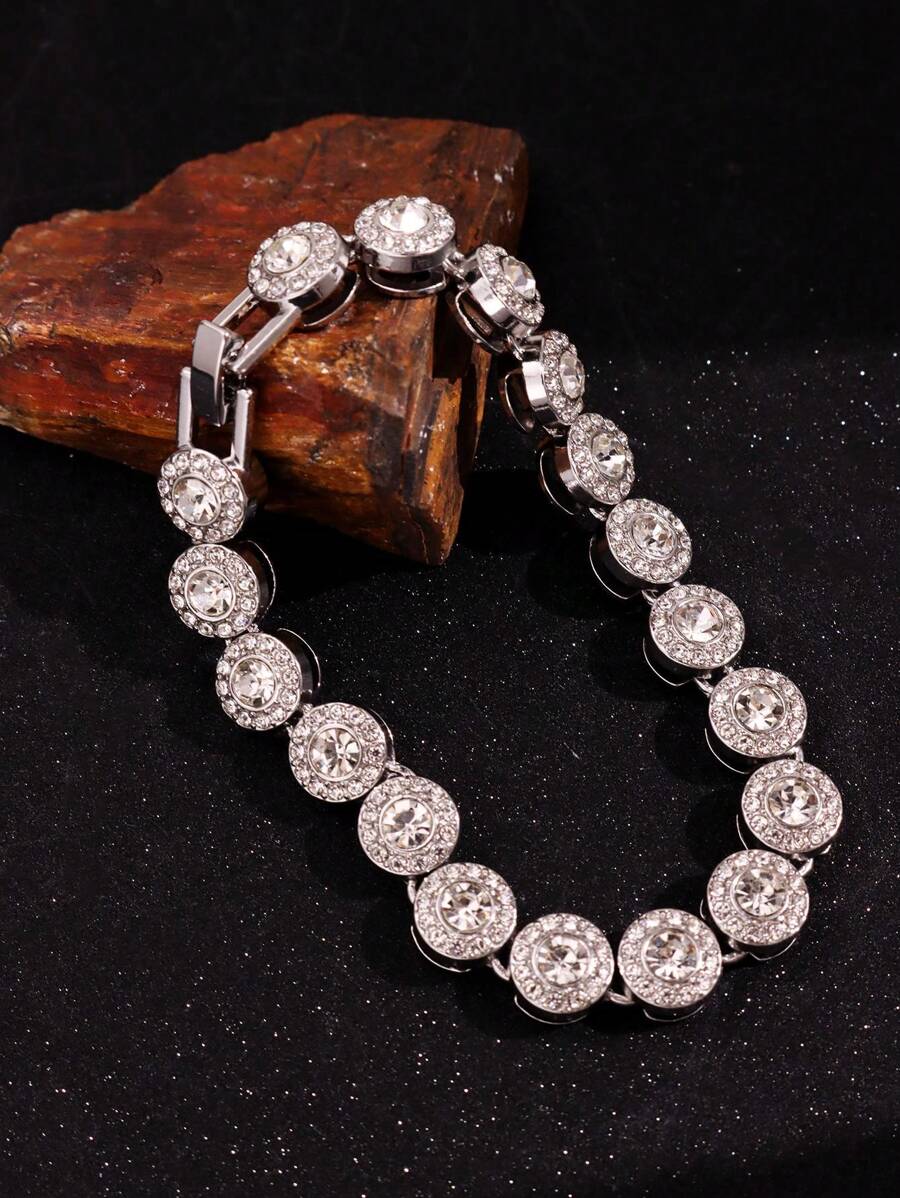 1 pieza Brazalete de plata versátil, de moda, exquisito, lujoso, único y elegante para hombres, apto para uso diario, fiestas, vacaciones, traslados, joyas de festival